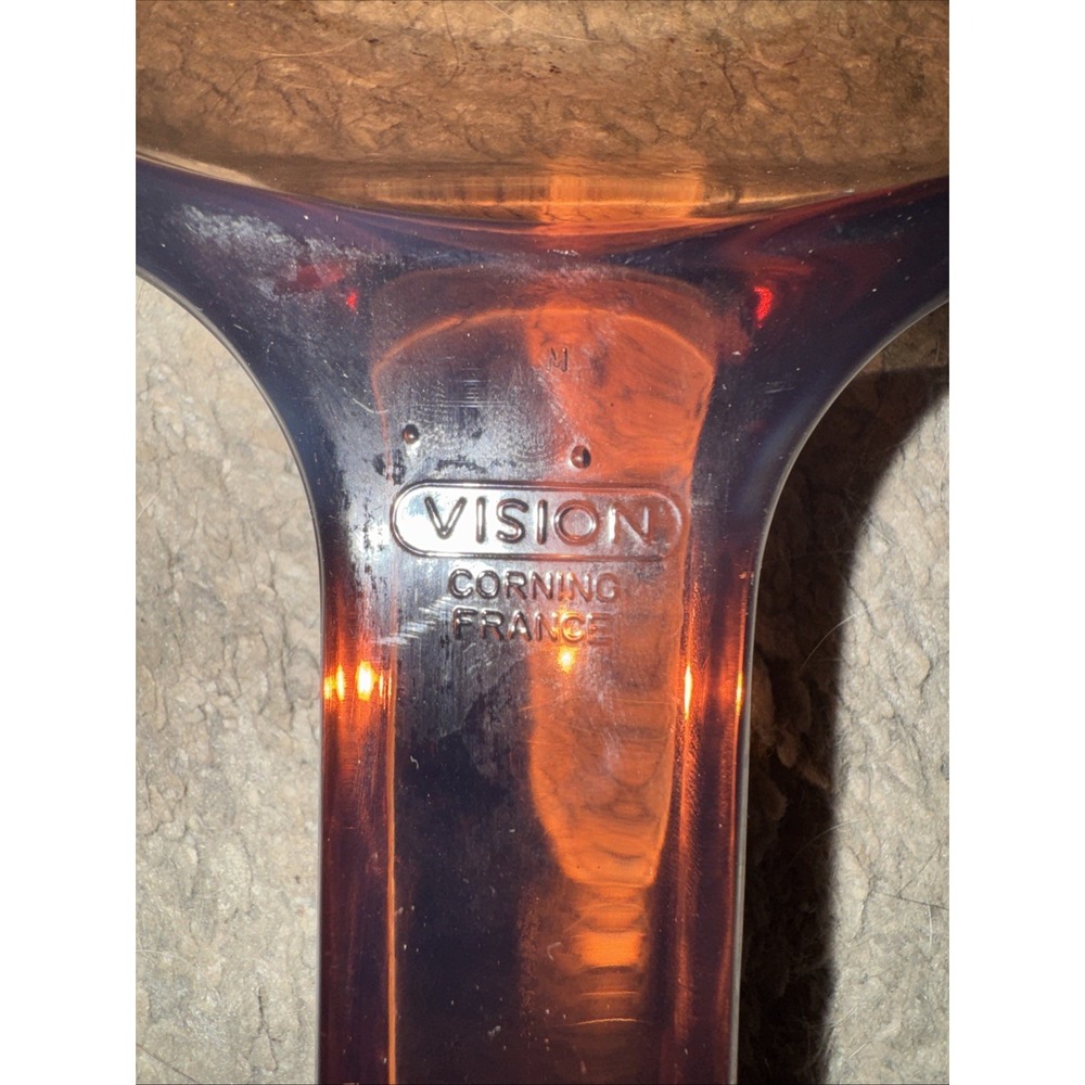 Vtg Corning Ware Visions Glass Amber Waffle Bottom Fry Pan Skillets 10.5" & 7" - Picture 9 of 9